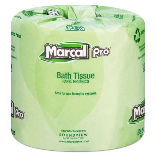 100% Recycled Bathroom Tissue, Septic Safe, 2-ply, White, 240 Sheets/roll, 48 Rolls/carton