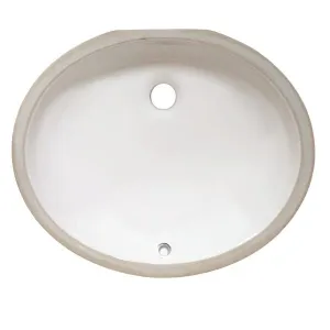 17×14 Porcelain Undermount Oval Lavatory Sink