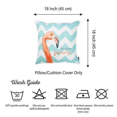 18"x 18" Blue Tropical Flamingo Decorative Throw Pillow Cover