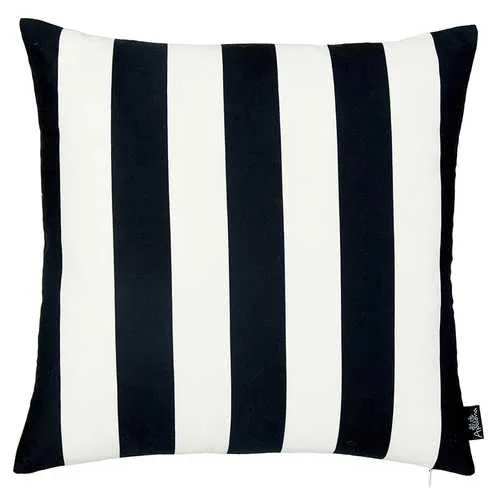 18"x18" Black Stripes Geometric Decorative Throw Pillow Cover