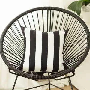 18"x18" Black Stripes Geometric Decorative Throw Pillow Cover