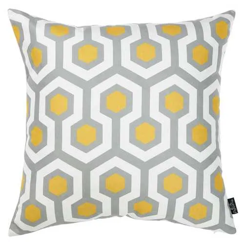 18"x18" Geometric Circuit Decorative Throw Pillow Cover Printed