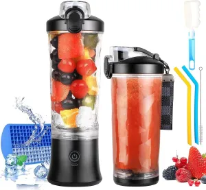 20 oz Portable USB Rechargeable Blender Powerful & Effective Black-Ice Making Box Diamond Pa