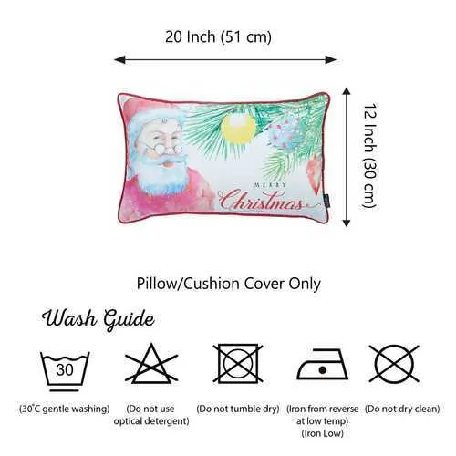 20"x12" Christmas Santa Printed Decorative Throw Pillow Cover