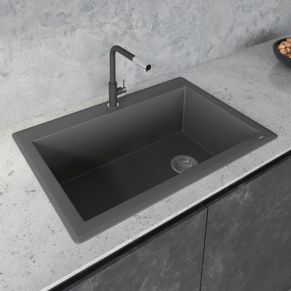 33 x 22 inch Drop-in Topmount Granite Composite Single Bowl Kitchen Sink