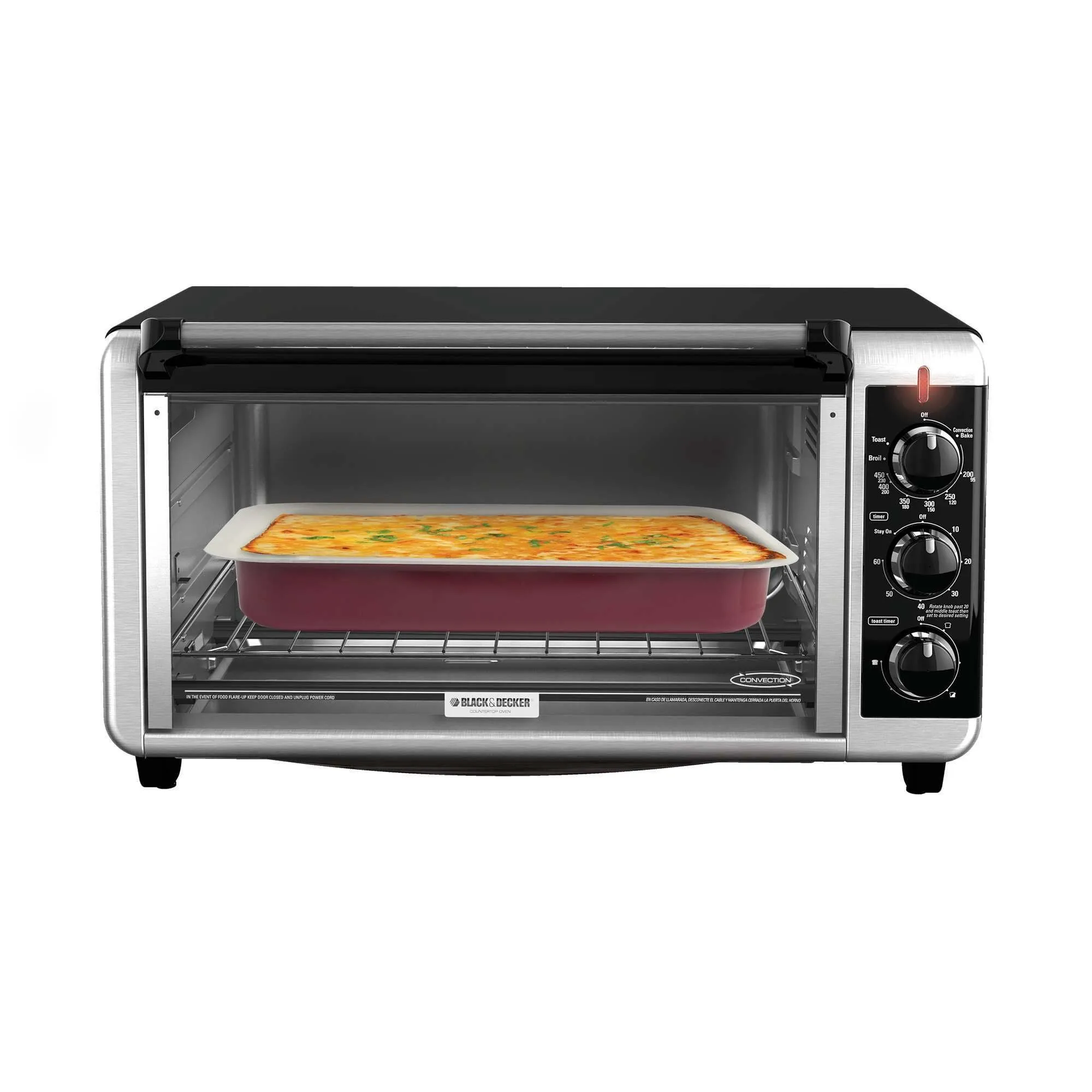 8-Slice Extra Wide Toaster Oven, Black/Silver