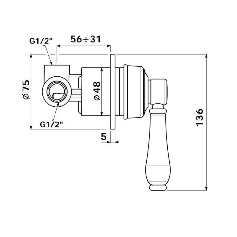 Abey Provincial Shower Wall Mixer Complete Brushed Nickel