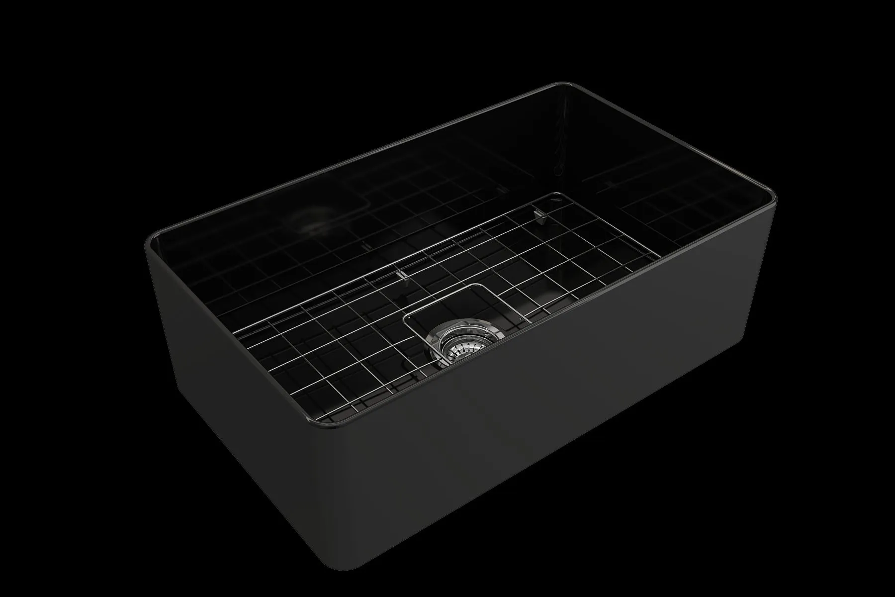 Aderci 30" x 18" x 10" Single-Basin Farmhouse Apron Front Kitchen Sink in Black