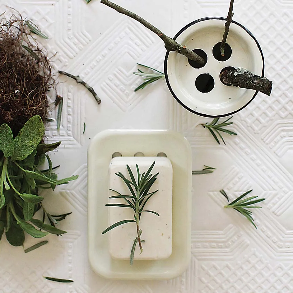 Aged Enamel Soap Dish