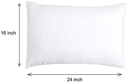 Amazon Brand - Solimo Microfibre & Polyester 2-Piece Bed Pillow Set - 16 x 24 Inch, White