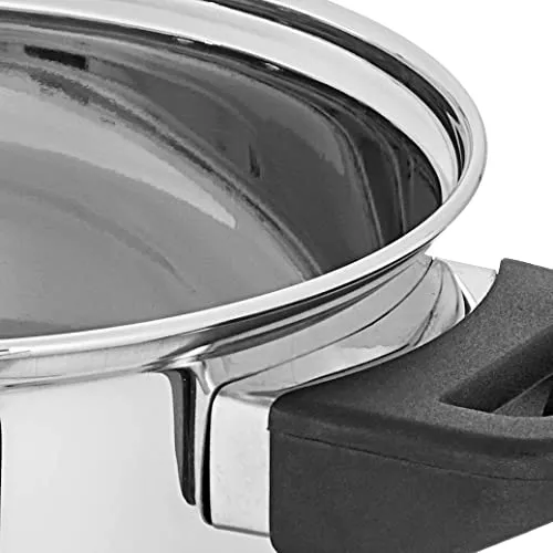 Amazon Brand - Solimo Stainless Steel Dutch Oven with Glass Lid, Induction Base (18cm, 2 liters)