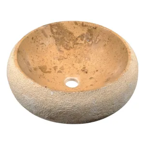 ANZZI Leopards Ash Vessel Sink in Classic Cream Marble