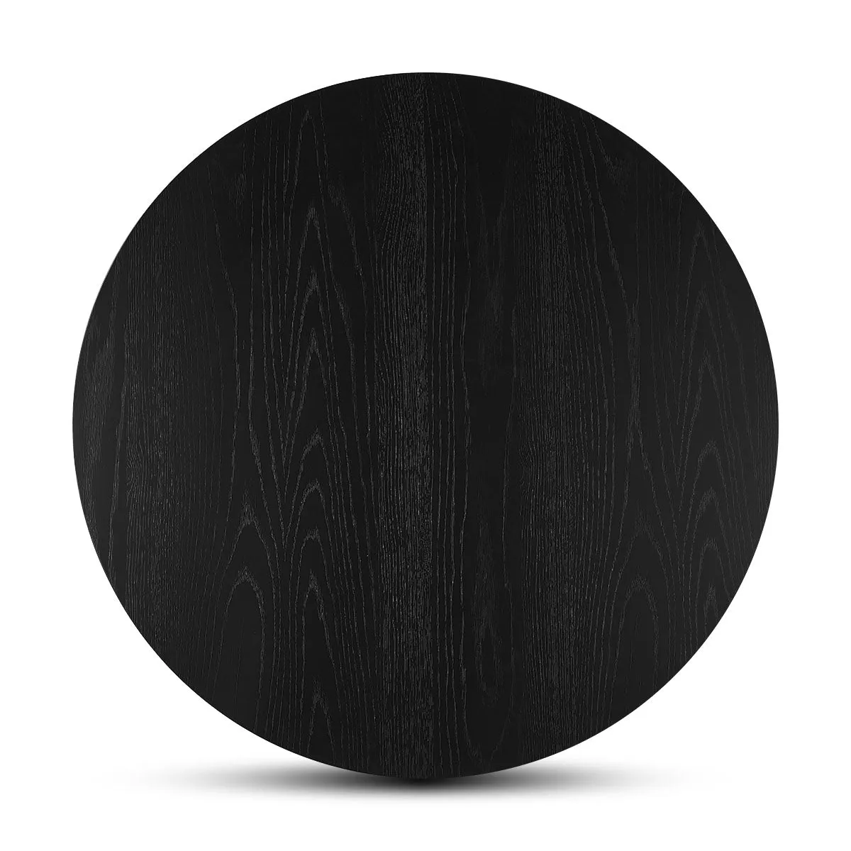 Baguette 40" Modern Black Oak Wood 3-Leg Round Coffee Table