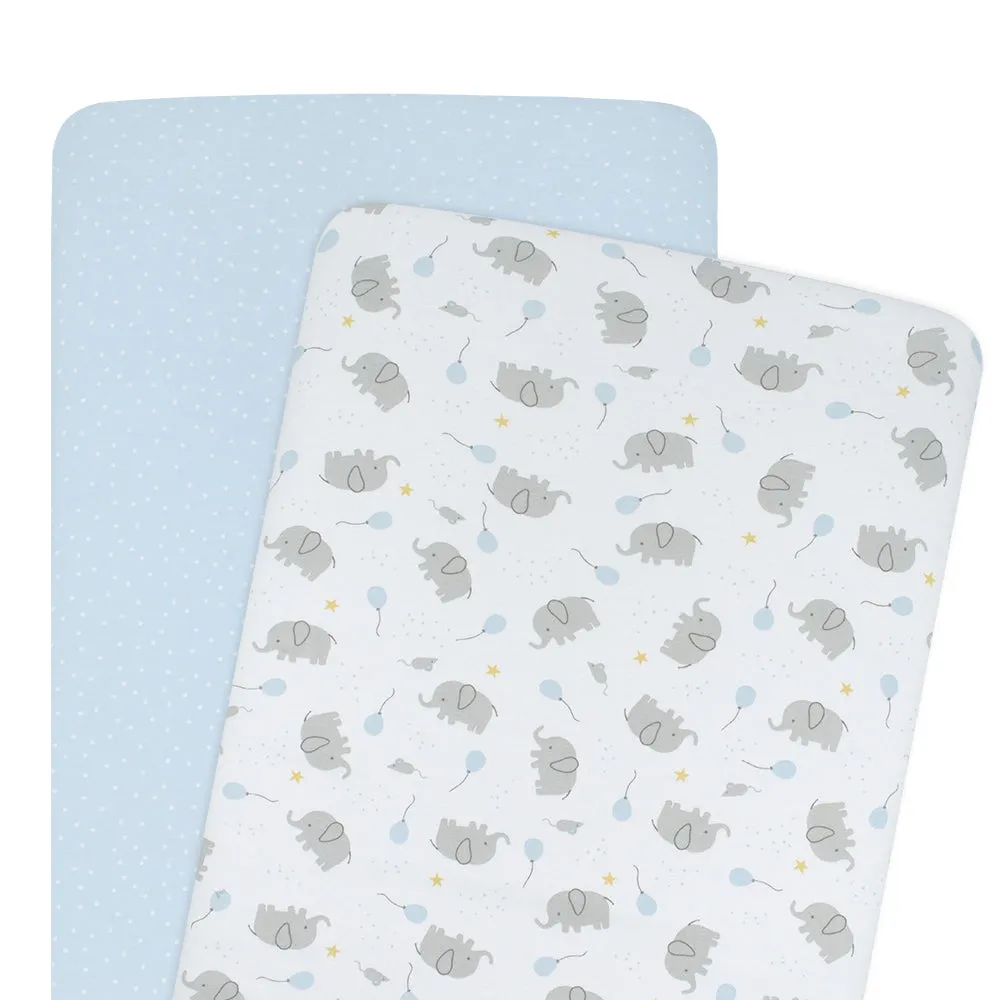 Bassinet Fitted Sheets 2 Pack - Mason & Blue Confetti