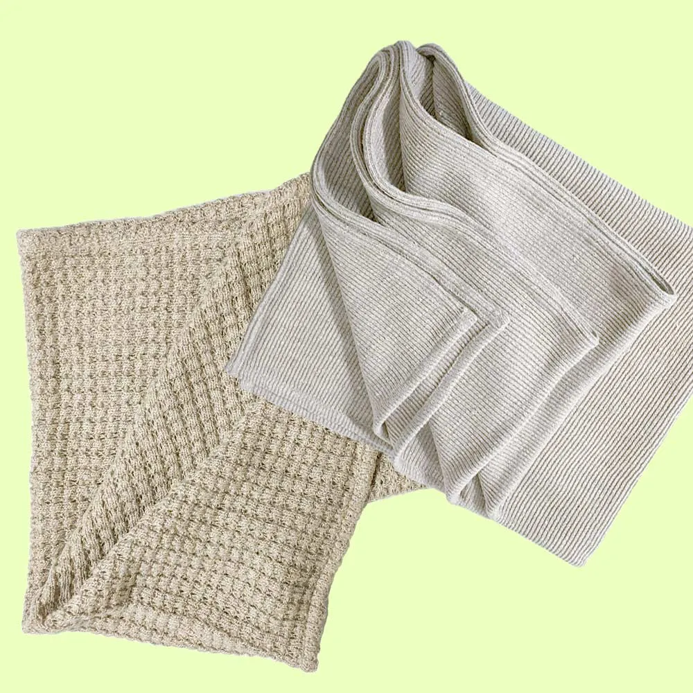 CARDING MILL 100% Hemp Knit Hand Towel (OC Thread) (No Plastic, No Polyester, No Synthetics) (100% Biodegradable)