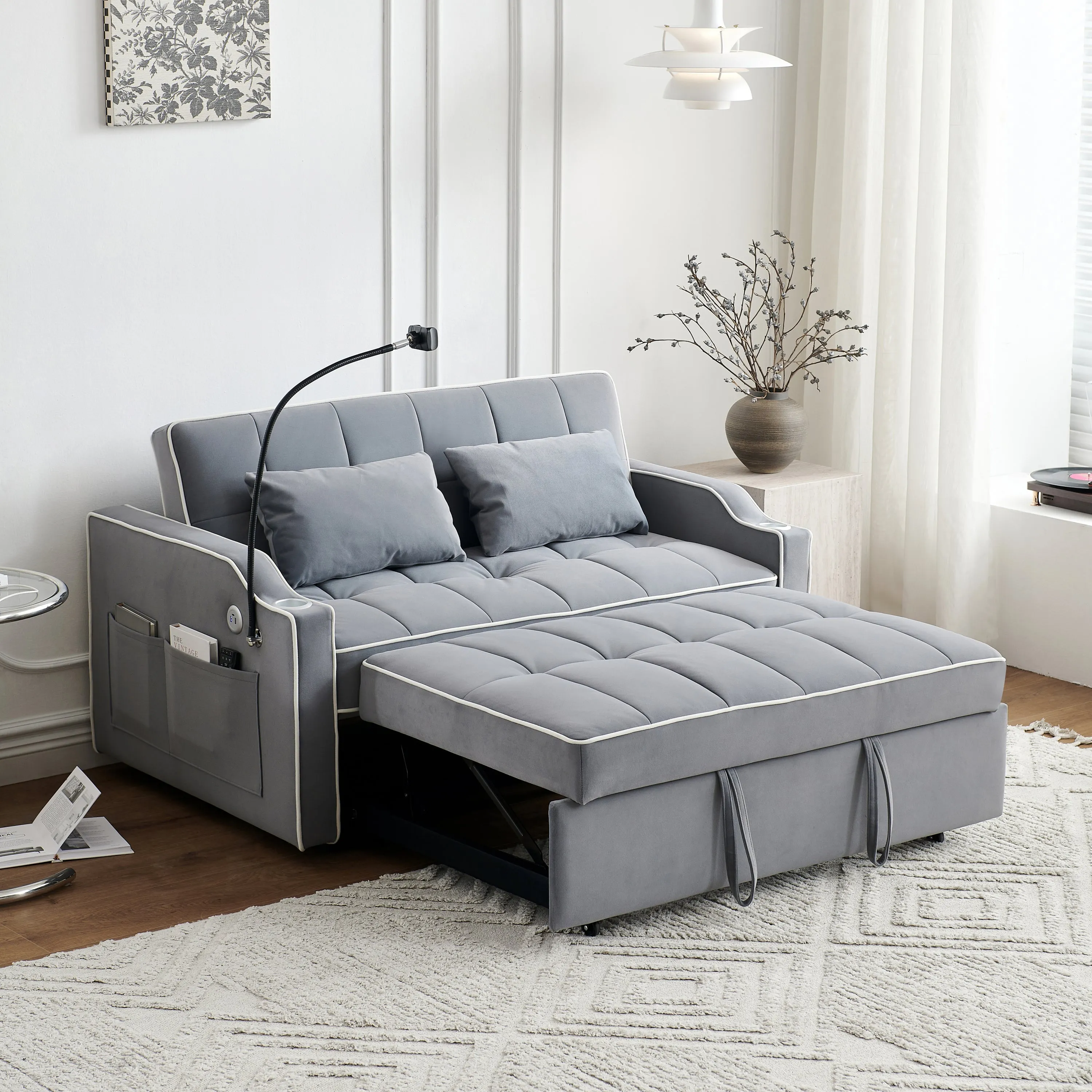 Carlo Loveseat Convertible Sleeper Sofa - Gray