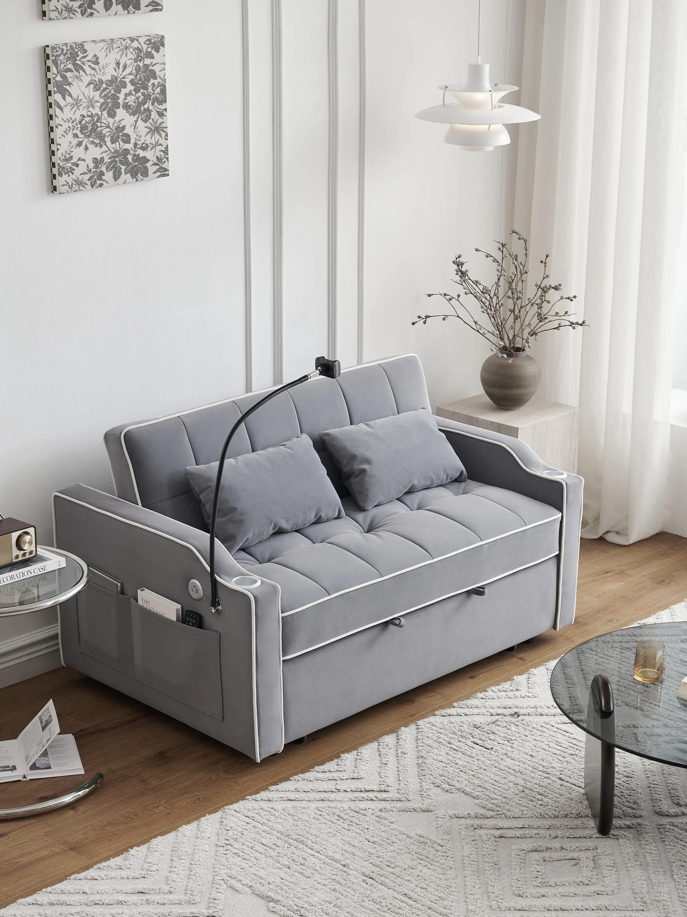 Carlo Loveseat Convertible Sleeper Sofa - Gray