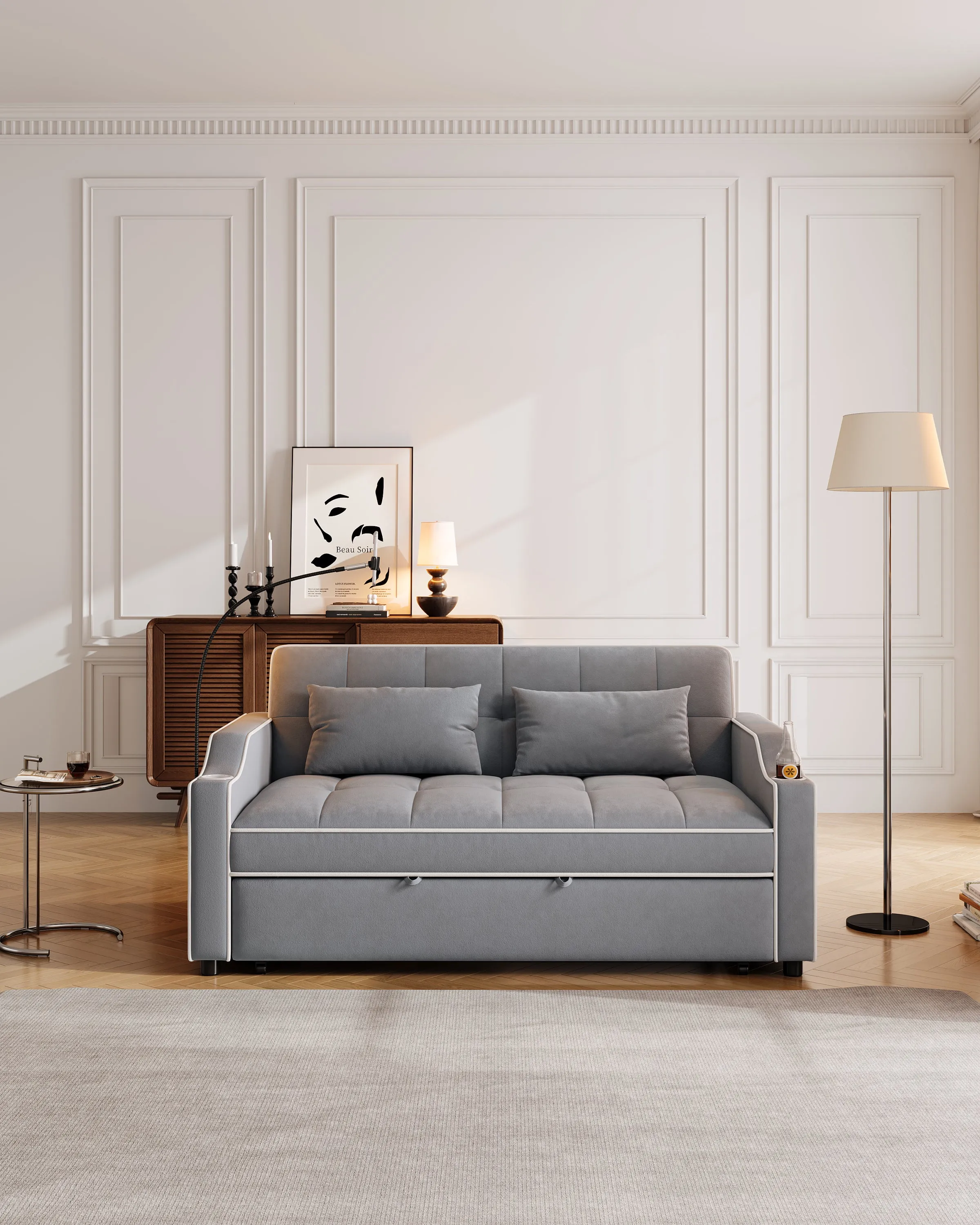 Carlo Loveseat Convertible Sleeper Sofa - Gray