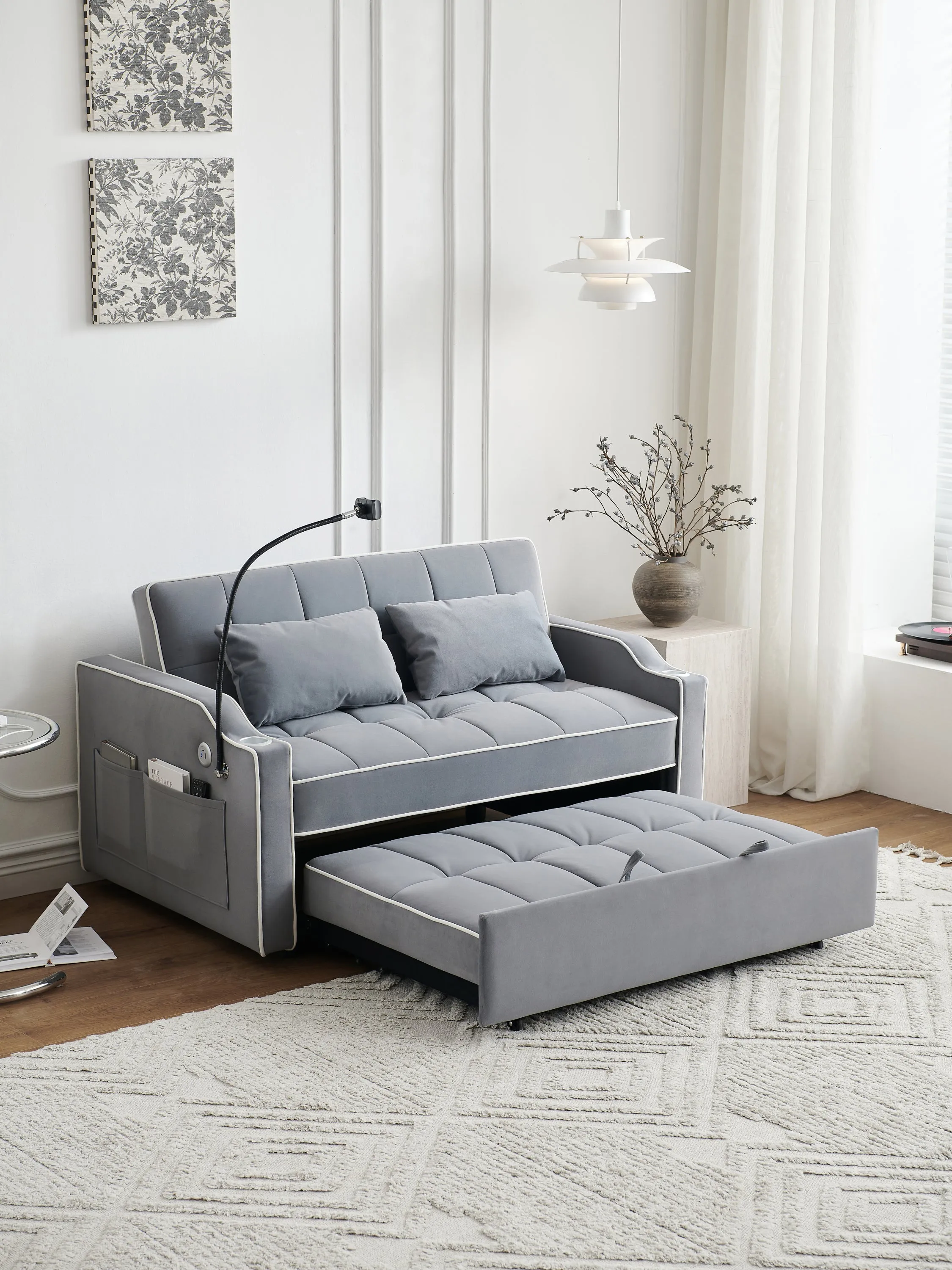 Carlo Loveseat Convertible Sleeper Sofa - Gray