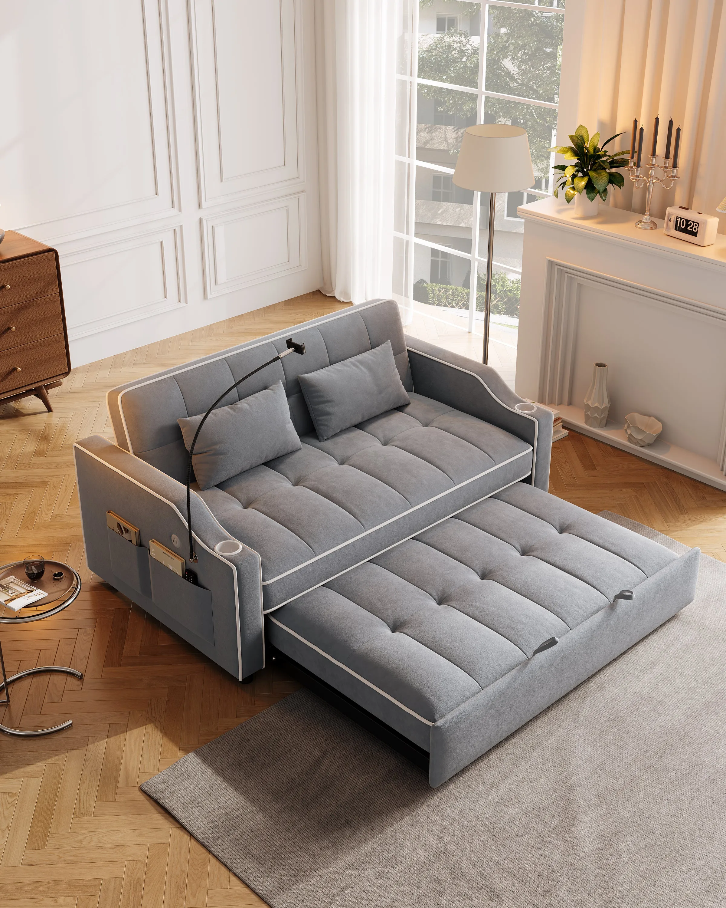 Carlo Loveseat Convertible Sleeper Sofa - Gray