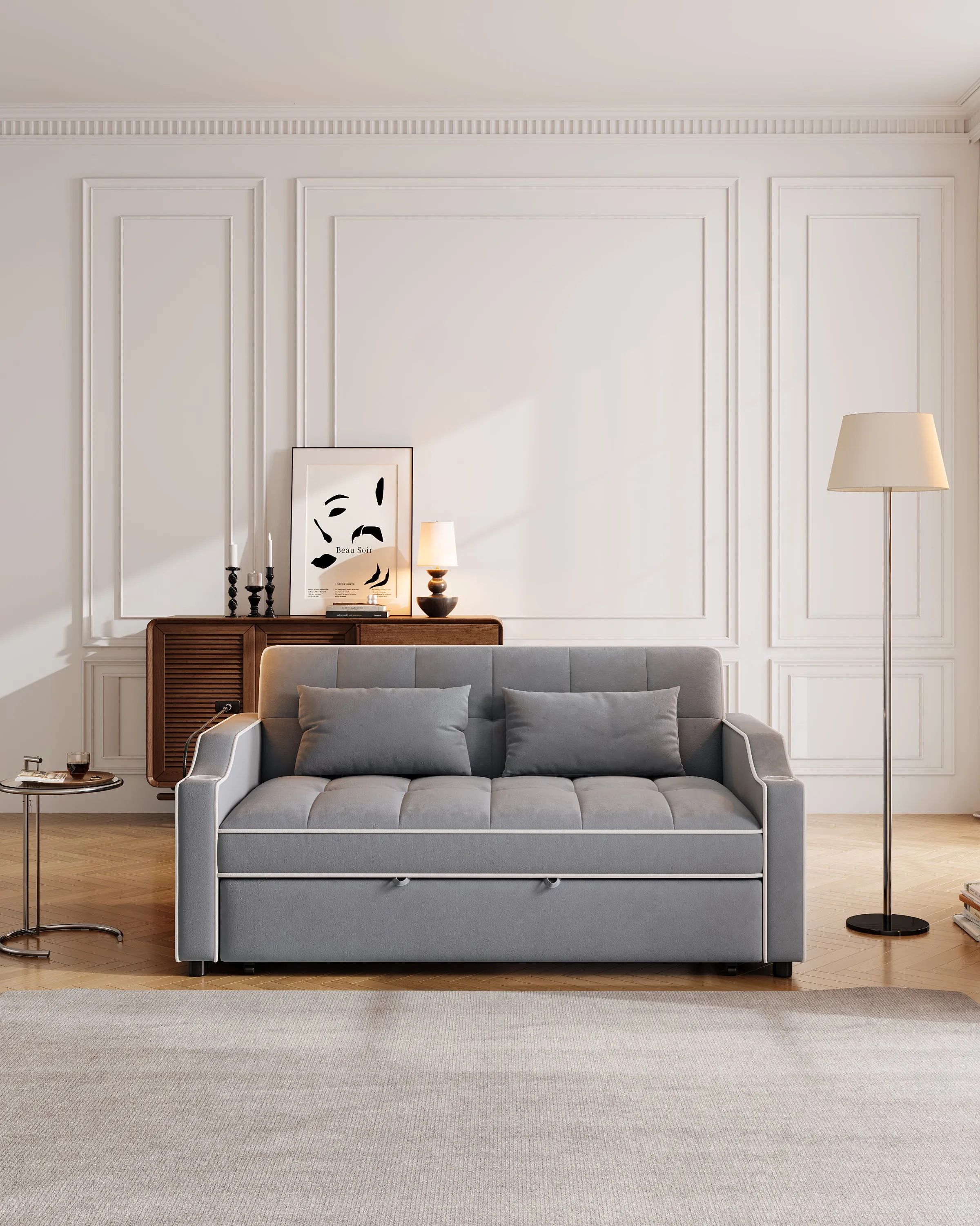 Carlo Loveseat Convertible Sleeper Sofa - Gray