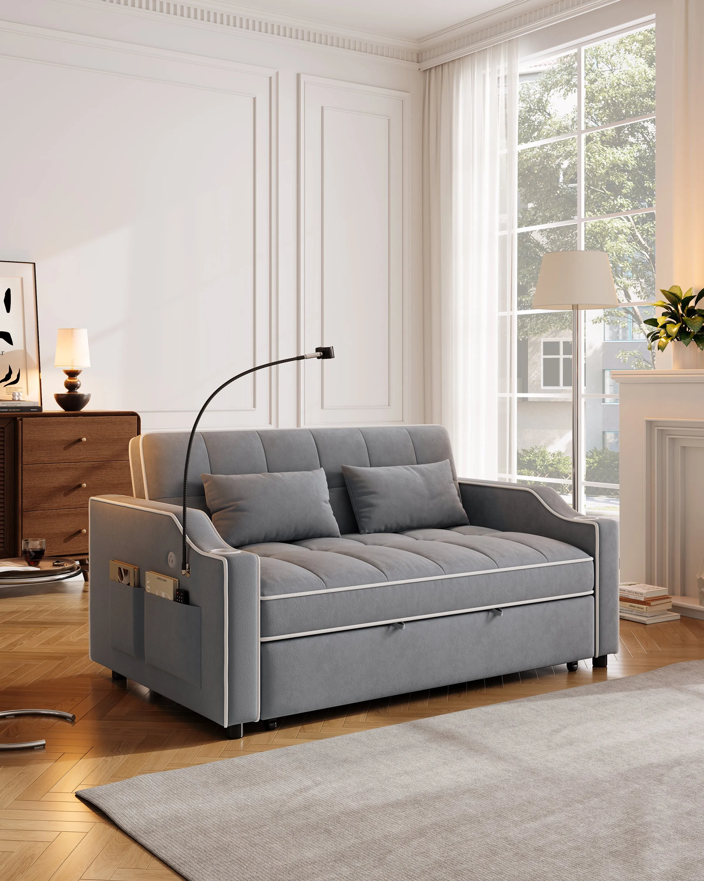 Carlo Loveseat Convertible Sleeper Sofa - Gray