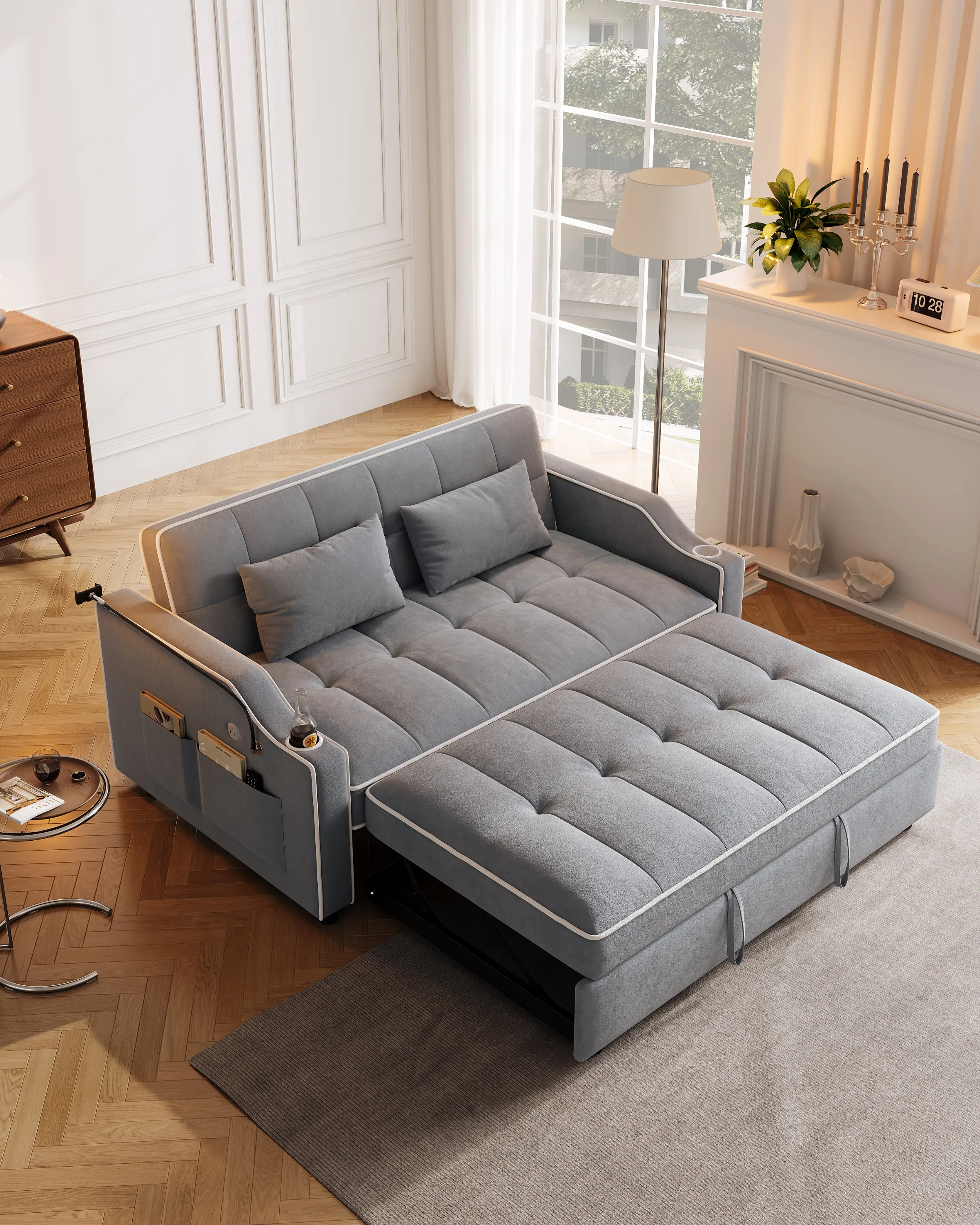 Carlo Loveseat Convertible Sleeper Sofa - Gray