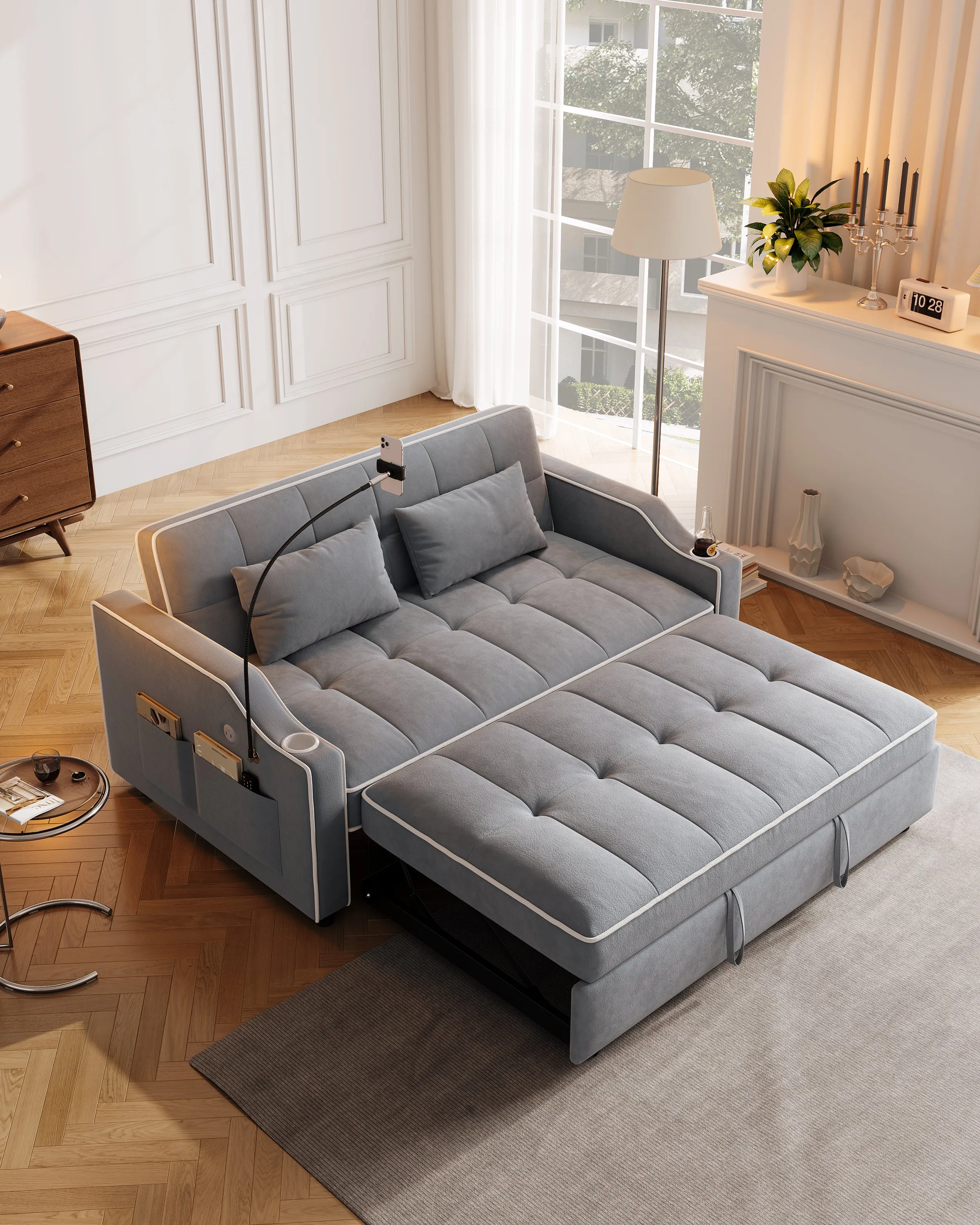 Carlo Loveseat Convertible Sleeper Sofa - Gray