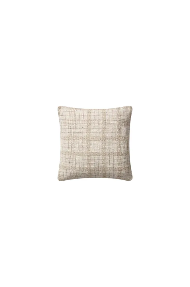 Chris Loves Julia Beige Plaid Pillow