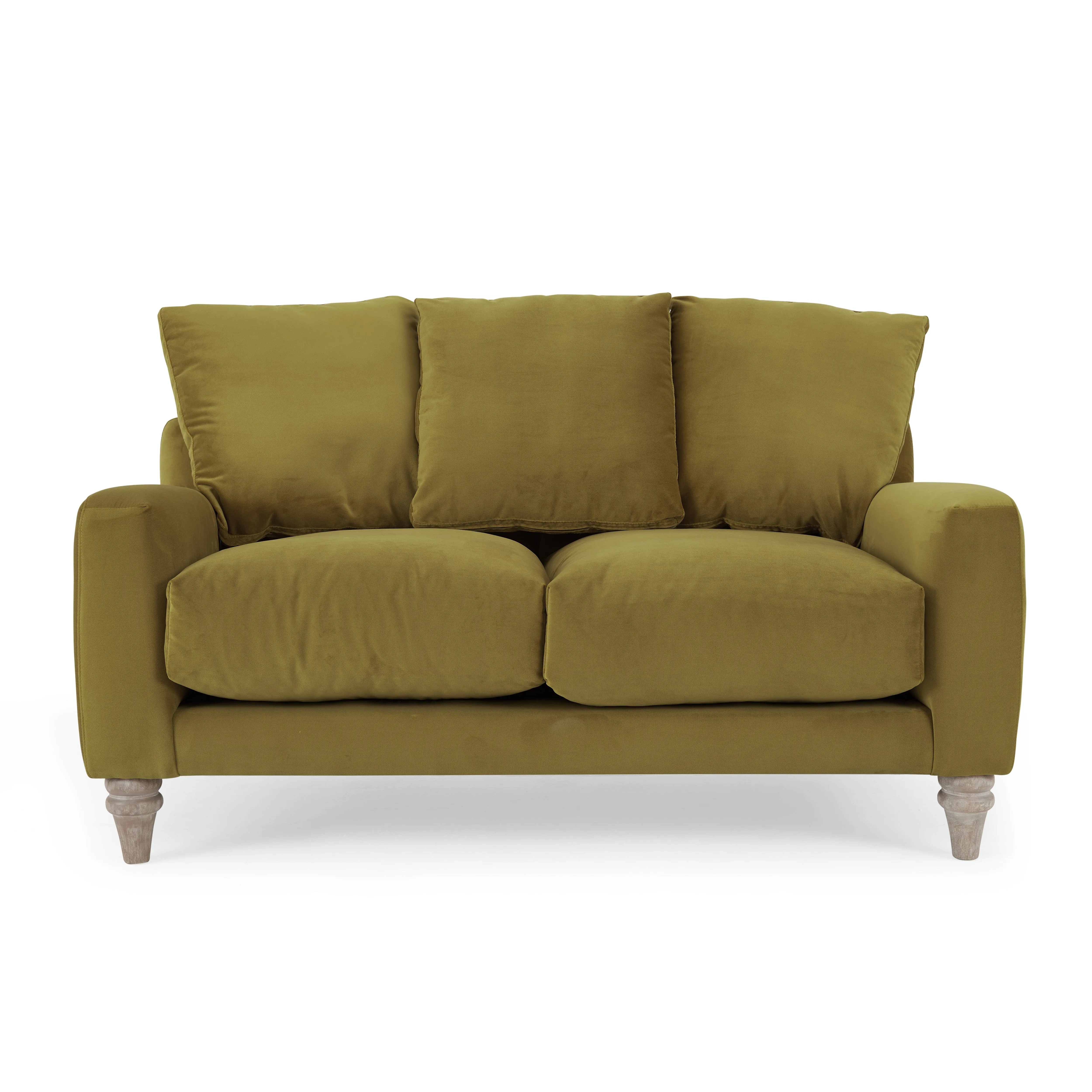 Covent 2 3 Seater Sofa Set With Scatter Back Cushions, Luxury Olive Green Velvet