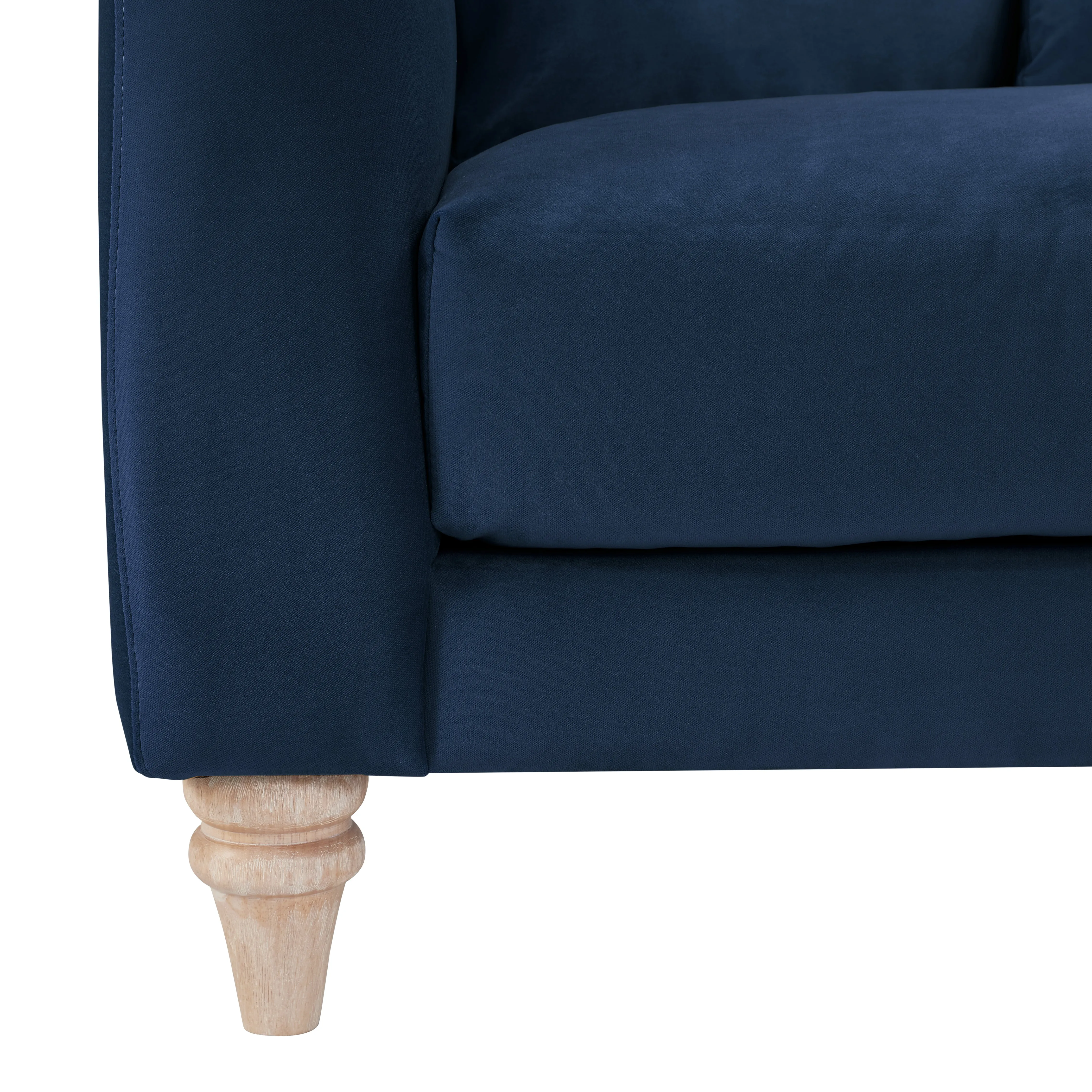 Covent 2 Seater Sofa With Scatter Back Cushions, Luxury Navy Blue Velvet