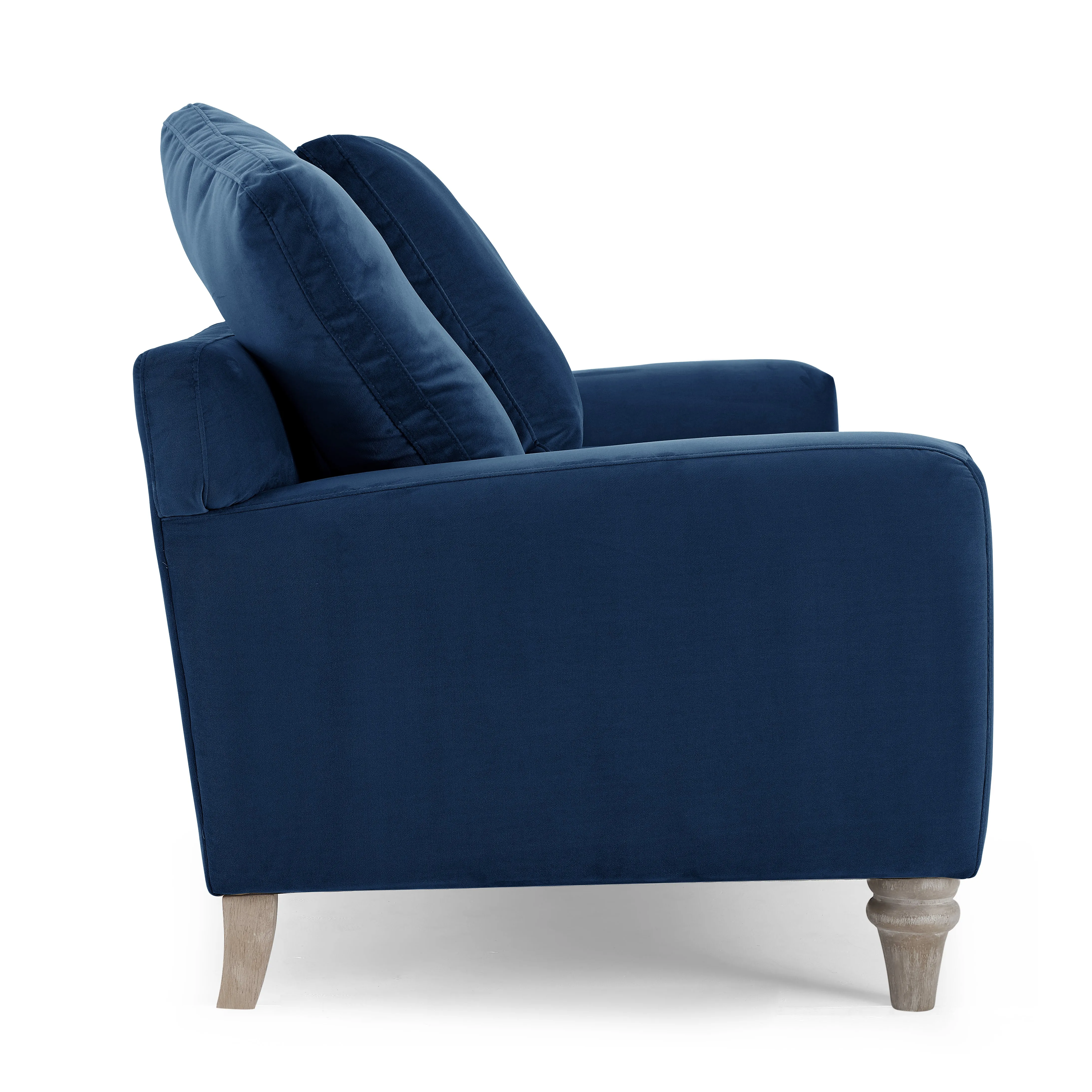 Covent 2 Seater Sofa With Scatter Back Cushions, Luxury Navy Blue Velvet