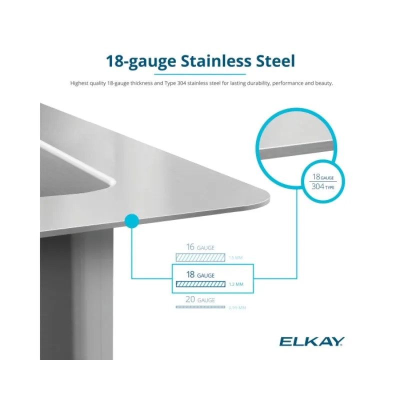 Crosstown 18.5" x 22.5" x 9" Stainless Steel Single-Basin Undermount Kitchen Sink Kit