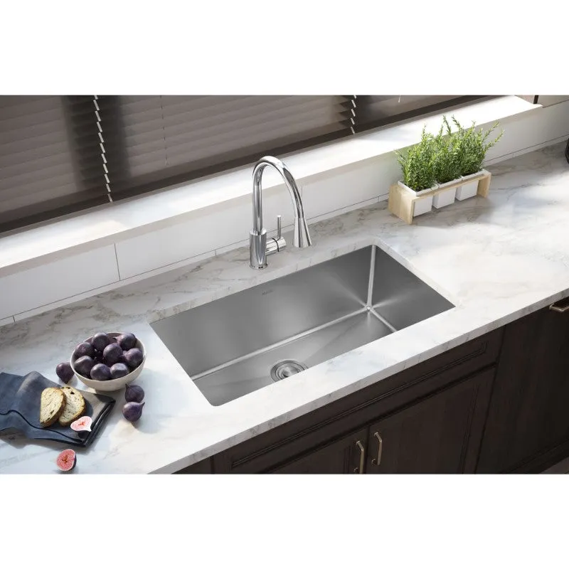 Crosstown 18" x 32.5" x 10" Stainless Steel Single-Basin Undermount Kitchen Sink