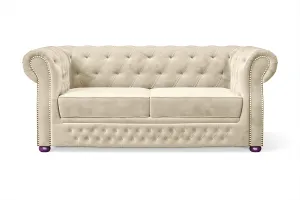 Cuneo 2 Seater Sofa Cream Velvet