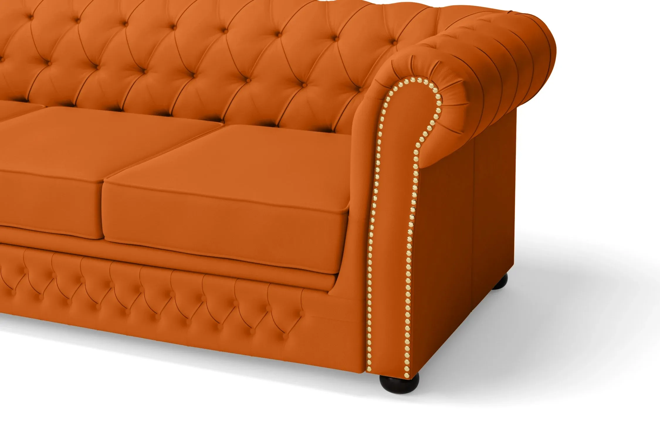 Cuneo 3 Seater Sofa Orange Leather