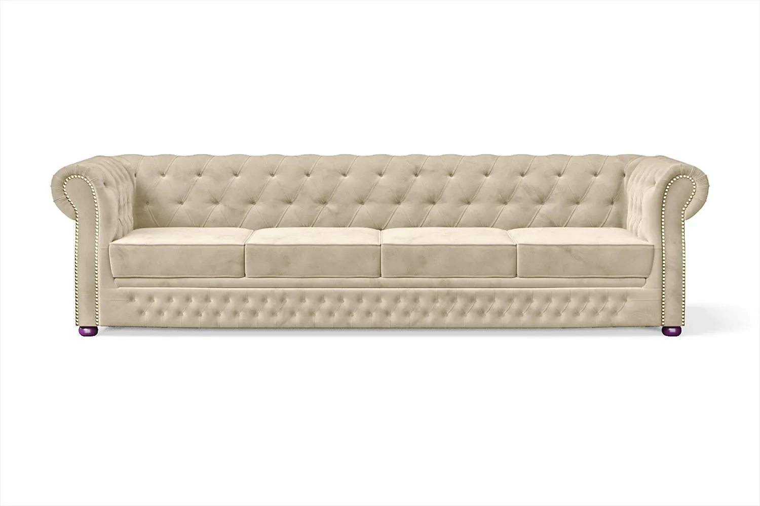 Cuneo 4 Seater Sofa Cream Velvet