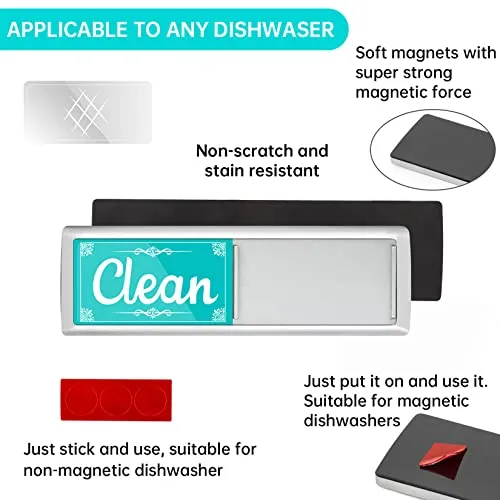 Dirty Clean Dishwasher Magnet,Clean Dirty Magnet for Dishwasher Magnet for Dishwasher Dish Bin That Says Clean Or Dirty Dish Washer Refrigerator for Kitchen Organization and Storage Necessities