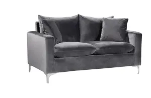 Dottie Chrome Grey Love Seat