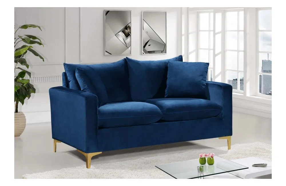 Dottie Gold Navy Love Seat