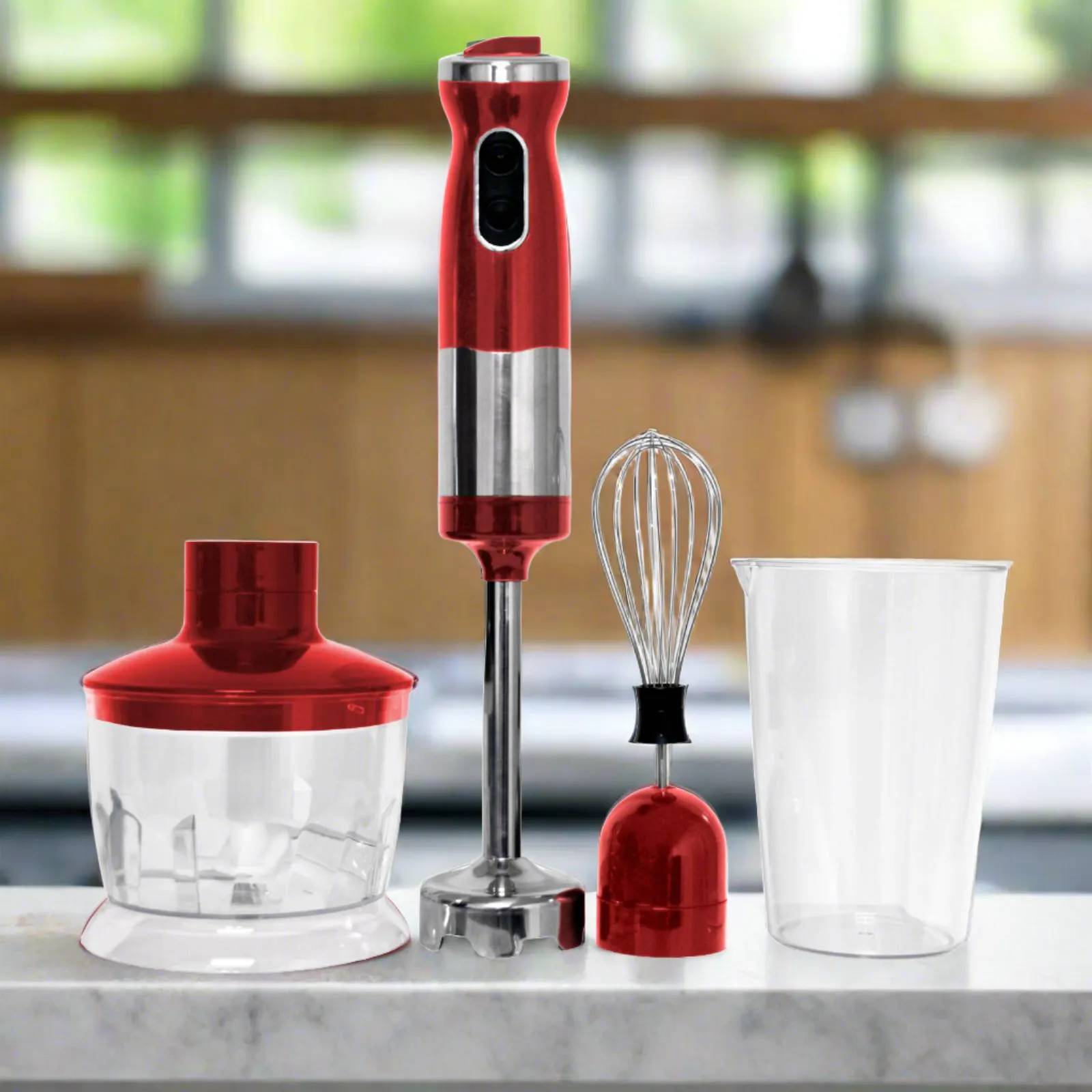 Electric Stick Blender Hand Blenders/Mixer 700ml Chopper - Red