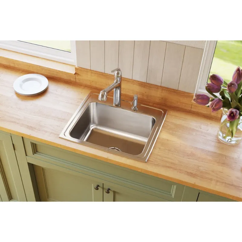 Elkay Lustertone Classic 19.5" x 22" x 10.13" Single Basin Drop-In Sink