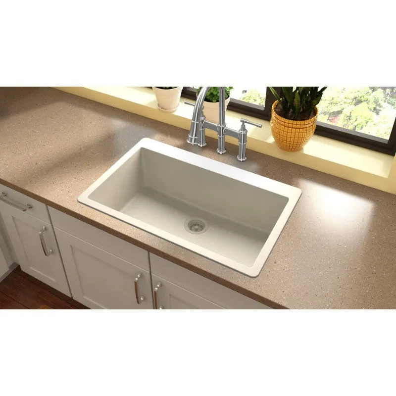 Elkay Quartz Classic 20.88" x 33" x 9.44" Single Basin Drop-In Sink