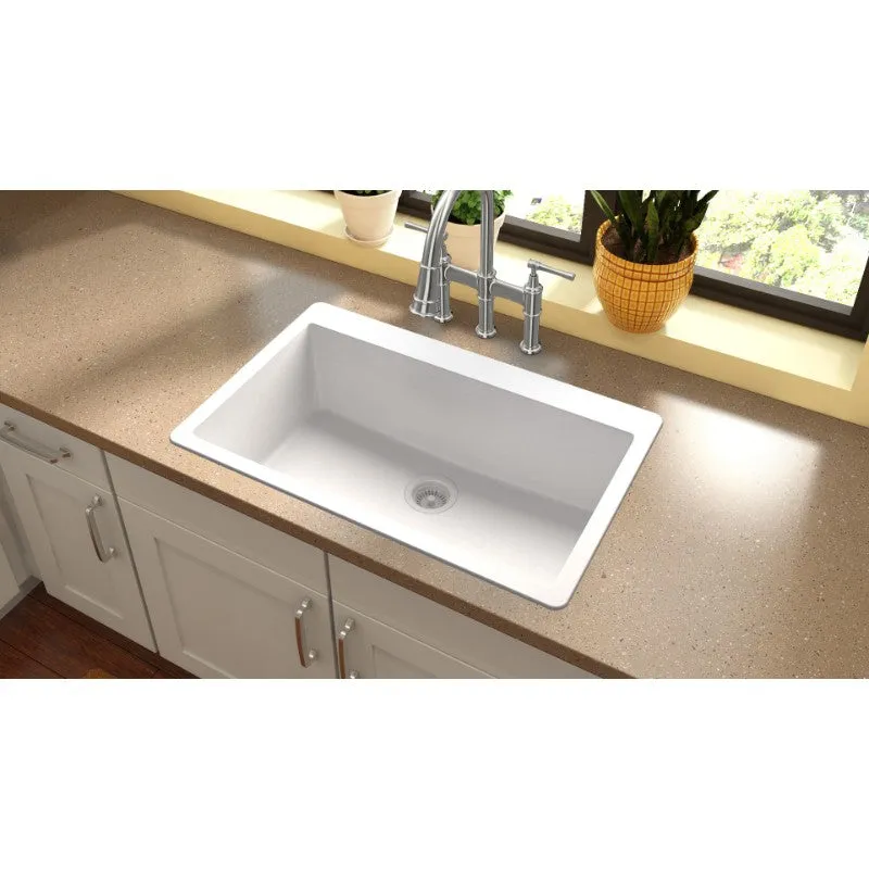 Elkay Quartz Classic 20.88" x 33" x 9.44" Single Basin Drop-In Sink