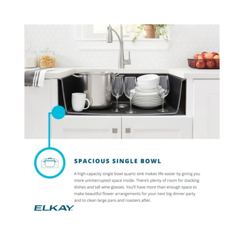 Elkay Quartz Classic 20.88" x 33" x 9.44" Single Basin Drop-In Sink