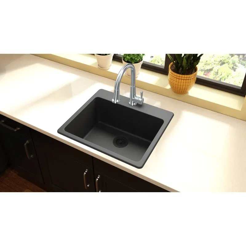 Elkay Quartz Classic 22" x 25" x 9.5" Single Basin Drop-In Sink