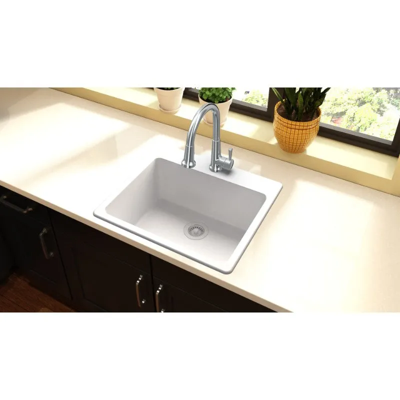 Elkay Quartz Classic 22" x 25" x 9.5" Single Basin Drop-In Sink