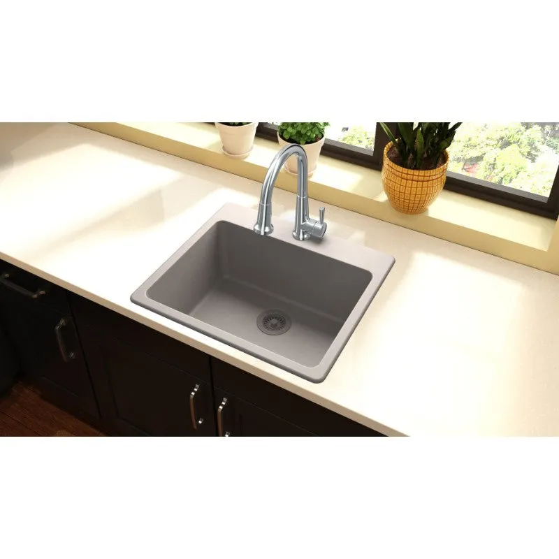 Elkay Quartz Classic 22" x 25" x 9.5" Single Basin Drop-In Sink