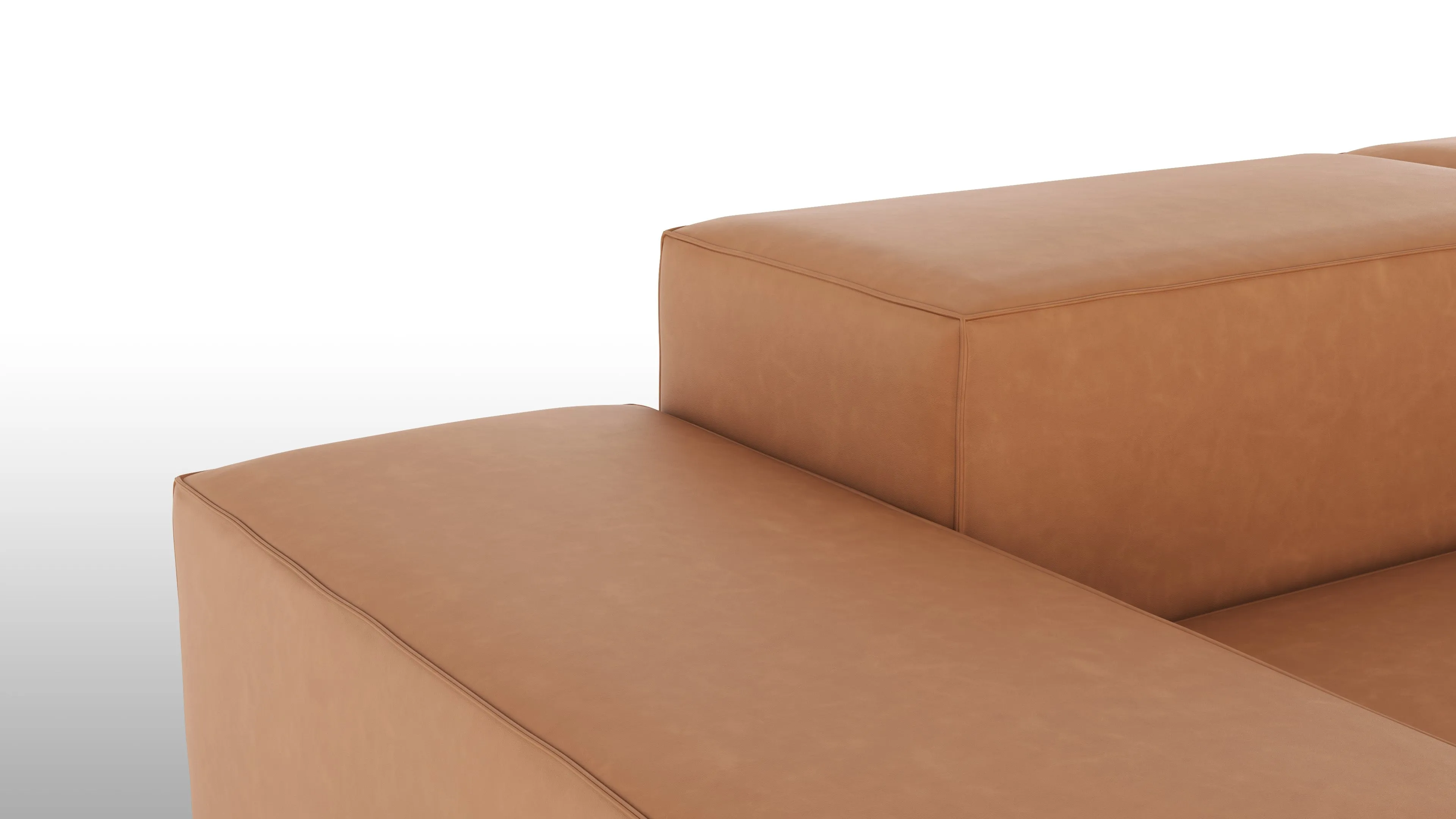 Extrasoft - Extrasoft Sectional Sofa, Right Corner, Tan Vegan Leather