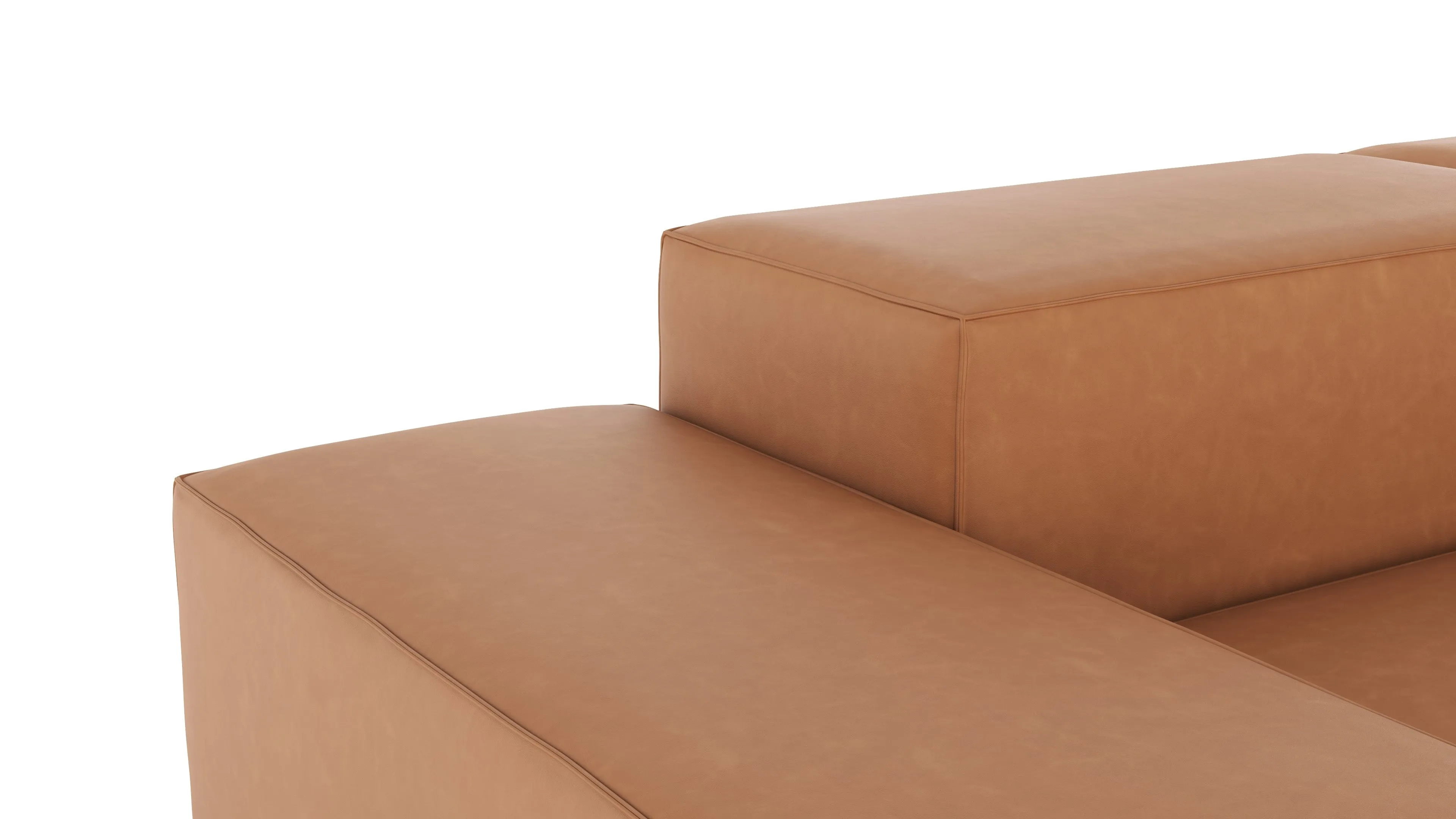 Extrasoft - Extrasoft Sectional Sofa, Right Corner, Tan Vegan Leather